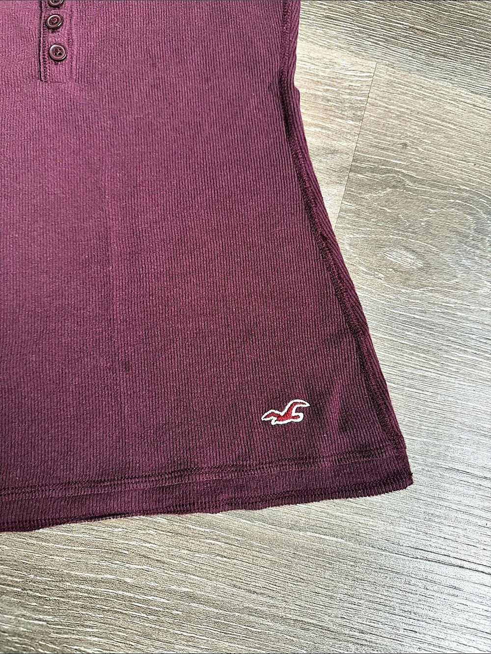 Hollister Button Front Ribbed Tank Top Purple - Picture 3 of 4